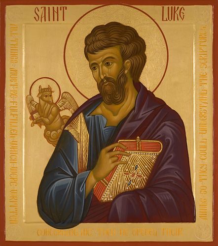 Saint Luke - Icons of the Four Evangelists St Mathew, Luke The Evangelist, St Matthew, Saint Matthew, Gospel Of Luke, Eastern Orthodox Church, Saint Luke, Hebrew Bible, Religious Paintings