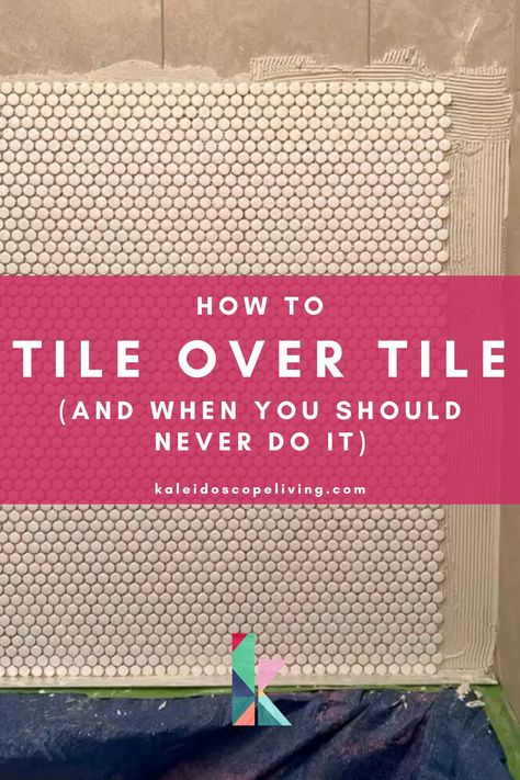 Tile Over Tile, Bathroom Tile Diy, Old Tiles, Tile Edge Trim, How To Tile, Cheap Tiles, Tile Removal, Cheap Flooring, Shower Floor Tile