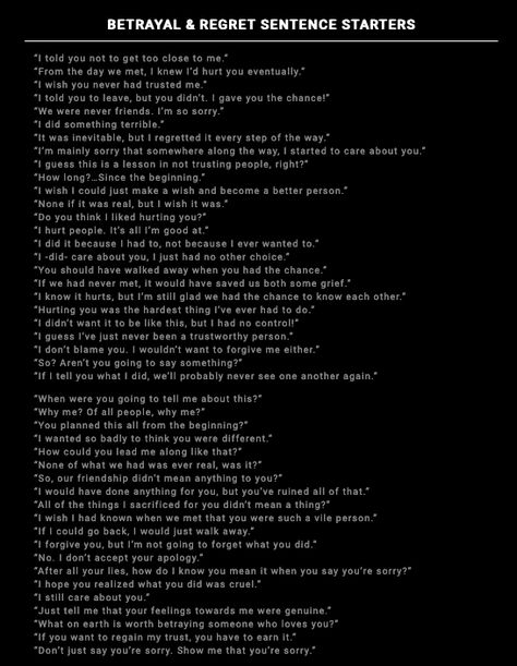 Writing Betrayal Scenes, How To Write A Betrayal Scene, Reasons For Betrayal Writing, Betrayal Story Prompts, Writing Prompts Betrayal, Betrayal Dialogue Prompts, Betrayal Writing Prompts, Betrayal Prompts, Writer Ideas