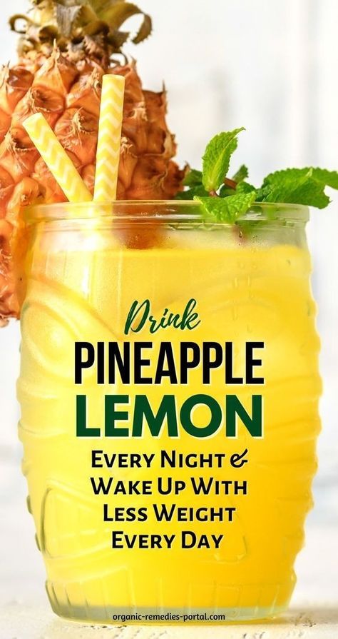 Amazing Pineapple Lemon Drink To Remove Belly Fat Fast Fat Burning Juice, Lemon Detox, Remove Belly Fat, Lemon Drink, Organic Remedy, Fat Burning Smoothies, Fat Loss Drinks, Best Detox, Belly Fat Burner