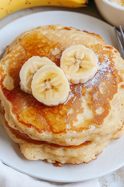 Fluffy Brown Sugar Banana Pancakes Brown Sugar Banana Pancakes, Brown Sugar Pancakes, Banana Nutella Muffins, Nutella Muffins, Banana Buttermilk, Banana Pancakes Recipe, Gluten Free Travel, Banana Nutella, Overripe Bananas