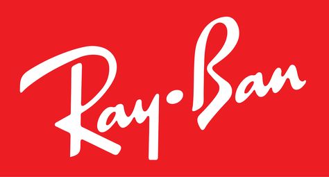 Logo design: Ray-Ban. I like the style of the wordmark: slanted, "quick", bold Ray Ban Logo, Ray Ban Sunglasses Sale, Round Ray Bans, Designer Frames, Ray Ban Wayfarer, Famous Logos, Cheap Ray Bans, Ray Ban Glasses, Ray Ban Outlet