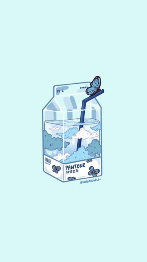 Disney Phone Backgrounds, Minimalist Wallpaper Phone, Tea Illustration, Butterfly Art Painting, Blue Drinks, Milk Box, Isometric Art, Cute Food Drawings, Rainbow Wallpaper