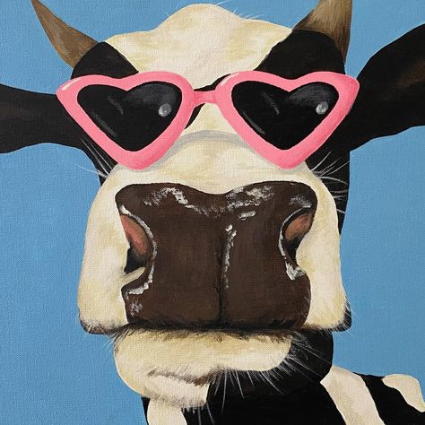 Cow Painting Ideas, Cow Paintings On Canvas, Halloween Pumpkins Painted, Name Suggestions, Baby Cow, Cow Painting, Art Painting Gallery, Pink Cow, Baby Cows