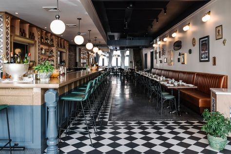 Jane Hotel, Marble Bar Top, Historic Windows, Butcher Block Tables, Eliza Jane, Classic French Dishes, Sands Hotel, French Restaurants, French Bistro