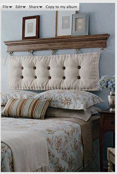 Bed Headboard Ideas, Beautiful Bed Designs, Creative Headboard, Cushioned Headboard, Headboard Projects, Simple Bed Designs, Bed Headboard Design, Bedroom Stuff, Headboard Ideas