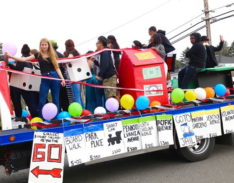 Eureka High Homecoming Parade Theme ... Homecoming Parade Float Ideas, Homecoming Float Ideas, Parade Float Theme, Monopoly Theme, Board Game Themes, Homecoming Floats, Homecoming Themes, Parade Ideas, Mason Jar Christmas Gifts