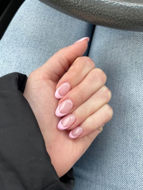 Light Pink Xmas Nails, Light Pink Manicure Ideas, Grad Nails Pink, French Tips Light Pink, Light Pink French Nails, Light Pink French Tips, Light Pink French Tip, Light Pink French, Sprinkle Nails