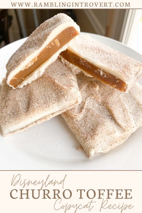 Churro Toffee Recipe, Churro Toffee, Confectionary Recipes, Toffee Squares, Disney Desserts, Toffee Recipe, Disney Treats, Disney Food, White Chocolate Chips