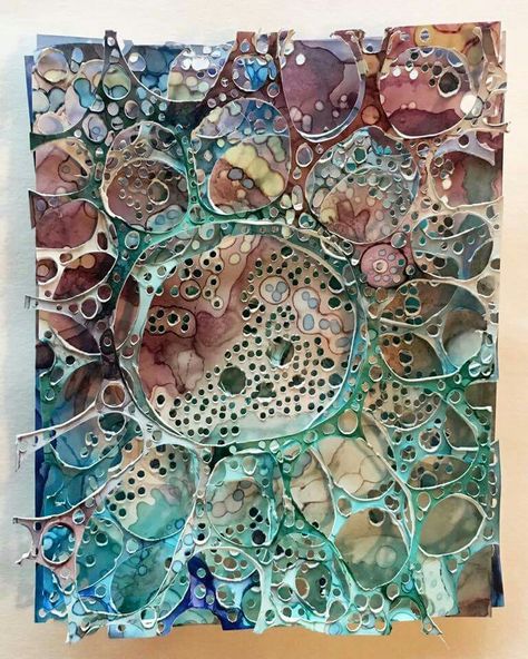 By Jess Kirkman. 4 layers of Yupo. Yupo Paper Art, Cell Art, Alcohol Ink Crafts, Ink Paintings, Yupo Paper, Alcohol Ink Painting, Pouring Art, Alcohol Ink Art, Art Instructions