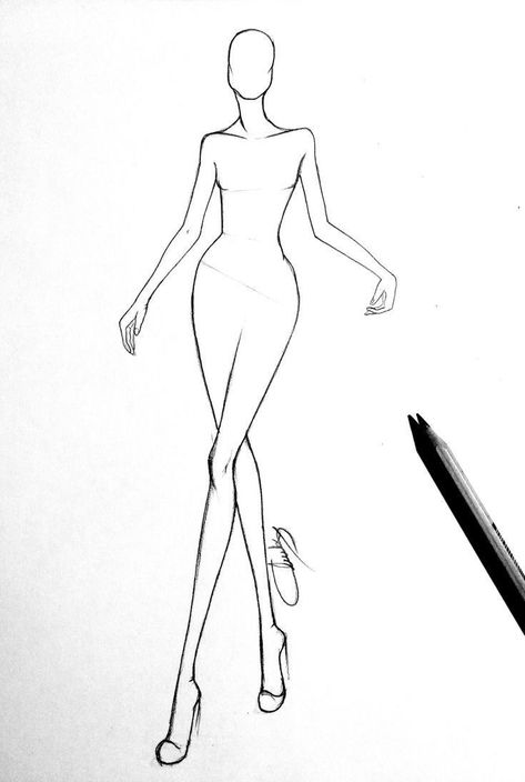 10 Head Poses, Model Pose Template, Fashion Croquis Dresses, Illustration Body Sketch, Fashion Model Drawing Poses, 10heads Fashion Illustration, Fashion Illustration Sketches Poses, Female Illustration Poses, Fashion Illustrations Poses