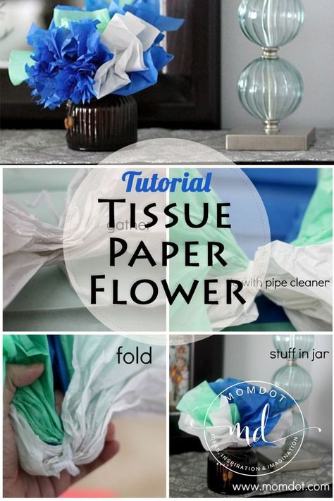 Tissue Paper Centerpieces, Easy Flower Tutorial, Paper Flowers For Kids, Paper Flower Centerpieces, Paper Flowers Diy Easy, Creative Party Ideas, Thoughtful Baby Shower Gifts, Easy Paper Flowers, Flower Paper