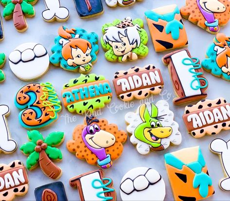 Flinstones Birthday Cookies, Character Themed Birthday Party, Flinstones Twin Birthday Party, Yabba Dabba Two Birthday Cookies, Flinstones Cookies, Flinstone First Birthday Party, Flinstones Birthday Party Two, Pebbles Flintstone Birthday Party, Flinstones Birthday Party Ideas