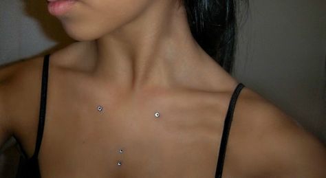 Chest & Collar Bone Dermals loove Dermal Collar Bone Piercing, Collar Bone Dermal Piercings, Sharp Collar Bone, Collar Bone Piercing Dermals, Collarbone Dermal, Defined Collar Bone, Cheekbone Dermal, Collarbone Piercing, Chest Dermal Piercing