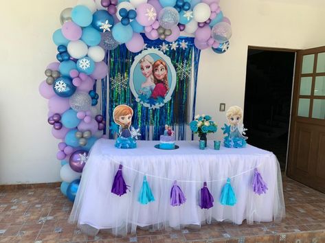 Elsa Frozen Party Decorations, Elsa Birthday Theme Decoration, Elsa Birthday Party Decorations Frozen Theme, Four-ozen Birthday Party, 4th Frozen Birthday Party, Elsa 3rd Birthday Party, Birthday Decorations Frozen, Elsa Birthday Party Ideas, Frozen Birthday Decorations