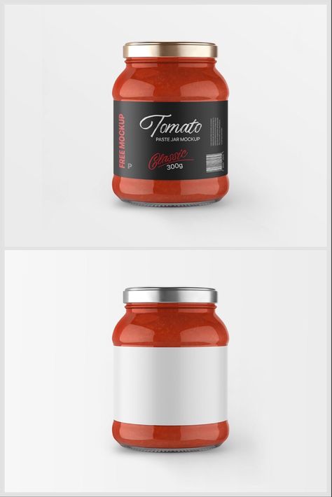 Tomato is one of the common ingredients of almost every dish especially in Italian dishes you can find tomatoes in different textures and forms. If you get a chance to design a packaging label of food bottle label then download today’s freebie that is Free Tomato Paste Jar mockup. #free #mockup #jar #glass #packagingmockup #brandingmockup #jarmockup #glassbottlemockup #foodpackaging #tomatosauce #tomatopaste #saucejarmockup #psdmockup #sauce #paste Jam Packaging, Package Mockup, Free Packaging Mockup, Jar Packaging, Jar Mockup, Pickle Jars, Packaging Labels Design, Jar Labels, Branding Mockups