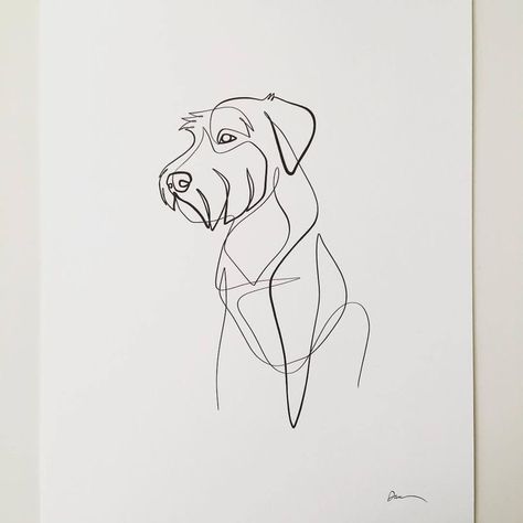 Tatoo Dog, Dog Line Drawing, Dachshund Stuff, One Line Tattoo, Schnauzer Art, Dog Line Art, Dog Line, Laser Ideas, Minimalist Drawing