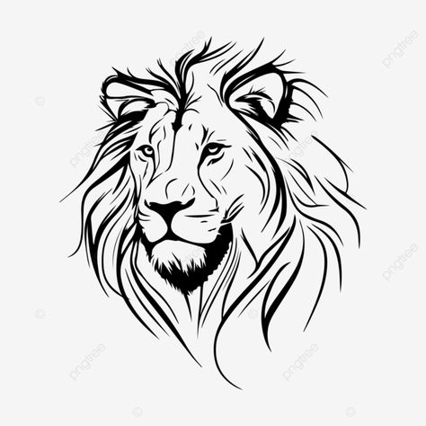 Fierce Animal Drawing, Simple Lion Face Tattoo, Lion Black And White Drawing, Small Lion Drawing, Lion Head Drawing Simple, Lions Head Drawing, Lion Head Drawing Sketches, Lion Design Drawing, Small Lion Head Tattoo