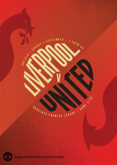 Match Poster, Manchester United Poster, Liverpool Vs Manchester United, Liverpool Poster, Liverpool Premier League, 1st September, Sports Design Ideas, Soccer Girl Problems, Manchester United Fans