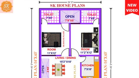 LATEST HOUSE PLAN 24' X 45' / 720 SQ.FT / 1080 SQ.YDS / 100 SQ.M / 120 GAJ GHAR KA NAKSHA Friends, In this video I have told about 24' X 45' house plans , I hope you like my video. 1080 Sq Ft House Plans, Saitama, House Plan, I Hope You, House Plans, Floor Plans, I Hope, How To Plan, Quick Saves