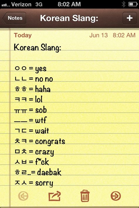 Korean text slang Korean Slang, Korean Text, Bahasa China, Learn Korean Alphabet, Easy Korean Words, Learn Hangul, Learn Korea, Kraf Kertas, Korean Writing