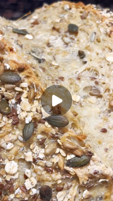 Chad Sapieha on Instagram: "Oat and honey seed bread

Ingredients:
-360g (3 cups) bread flour
-375mL (1 1/2 cups) warm water
-100g (1 cup) oats
-45g (1/3 cup) pumpkin seeds
-45g (1/3 cup) sunflower seeds
-2 tbsp flax seeds
-2 tbsp honey
-2 tsp yeast
-1 tsp coarse salt
-A bit of cornflour/flour for the Dutch oven

Plus: 1 tbsp oats, 1 tbsp sunflower seeds, 1 tbsp pumpkin seeds, and 1 tsp flax seeds for topping.

Method:
1. In a large bowl, mix together the flour and yeast. Add the oats and all the seeds and salt and give it a good stir.
2. In a small bowl, mix together the honey and warm water. 
3. Pour the liquid into the flour and seed mixture and stir with a spatula. When it gets too thick for the spatula, start mooshing the dough together with your hands, form it into a ball, and drop i Honey And Warm Water, Honey Bread, Seed Bread, Oats And Honey, Coarse Salt, Bread Ingredients, Flax Seeds, Baked Bread, Bread Flour