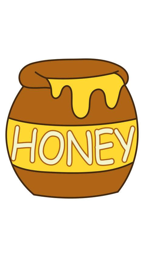 Honey Pot From Winnie The Pooh, Honey Jar Art, Honey Pot Painting, Honey Jar Drawing, Honey Pot Drawing, Honey Pot Winnie The Pooh, Winnie The Pooh Honey Jar, Pooh With Honey Pot, Honey Cartoon