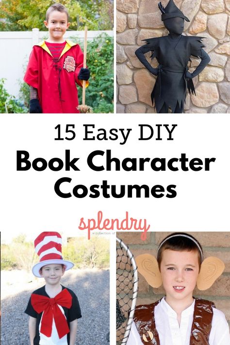 If you're searching for an easy kid's costume for book character day at school or even a great Halloween costume, we have 15 fun ideas to try! #bookcharacter #easycostumes #kidscostumes #diycostumes #halloweencostumes Halloween Book Character Costumes, Boys Book Character Costumes, Children Book Characters, Book Character Costumes For Kids, Diy Halloween Books, Easy Book Character Costumes, Childrens Book Character Costumes, Character Day Ideas, Kids Book Character Costumes