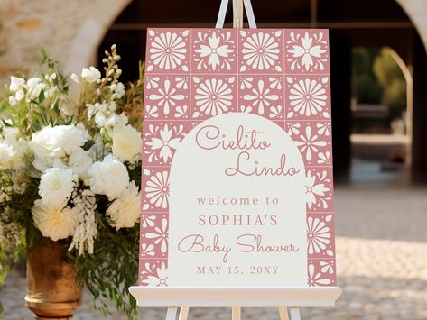 Pink Cielito Lindo Baby Shower Sign, Pink Baby Shower Welcome Sign, Instant Download, Talavera, Mexican, Welcome Sign Fiesta Welcome Sign, Talavera Party, Baby Shower Sign, Party Stationery, Shower Welcome Sign, Shower Sign, Baby Shower Welcome Sign, Welcome To The Party, Baby Shower Signs