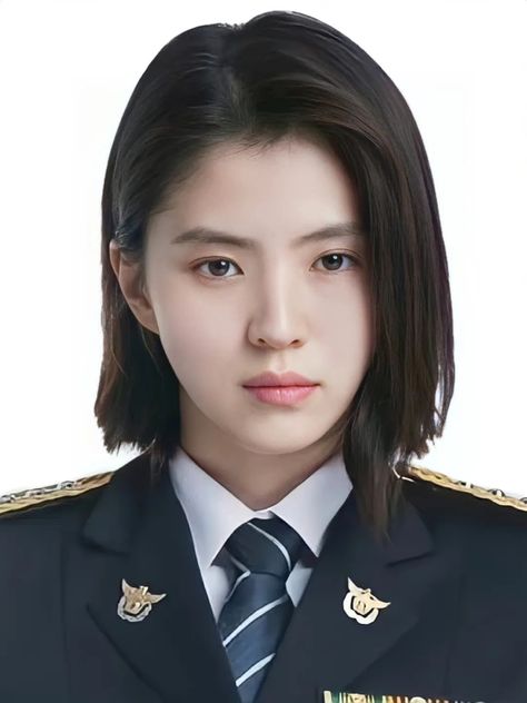 Han So Hee High School, 2000s Phone, Mean Girls Aesthetic, Han So Hee, So Hee, Jung So Min, Id Photo, Police Uniforms, Animation Art Character Design