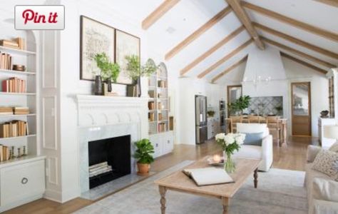 Fixer Upper Season 5 Episode 11 Living Room A Big House, French Country Bathroom, Home Remodeling Contractors, Marble Fireplace, Country Bathroom, Gray Marble, Fireplace Surround, Chip And Joanna Gaines, Big House