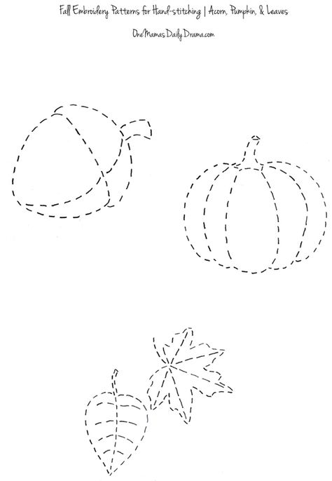 Simple Hand Embroidery Patterns Free Printable, Pumpkin Hand Embroidery Patterns Free, Hand Embroidery Patterns Free Printable Halloween, Free Pumpkin Embroidery Pattern, Easy Fall Embroidery, Acorn Embroidery Pattern, Pumpkin Embroidery Patterns Free, Simple Fall Embroidery Designs, Embroidery Fall Patterns