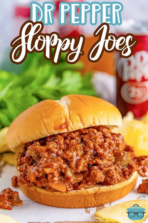 An overflowing Dr Pepper Sloppy Joe on a plate. Gluten Free Sloppy Joes, Healthy Sloppy Joes, Homemade Sloppy Joe Sauce, Slow Cooker Sloppy Joes, Homemade Sloppy Joe Recipe, Sloppy Joe Recipe, Homemade Sloppy Joes, Joe Recipe, Pellet Grill Recipes