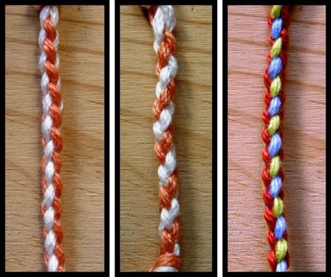 4 strand braid tutorial - use to make Dollar Tree garlands into one nice thick garland for the front door 4 Strand Round Braid, Braided Dog Leash, French Braids Tutorial, Four Strand Braids, 4 Strand Braids, Paracord Braids, Mochila Crochet, Kumihimo Patterns, Rope Braid