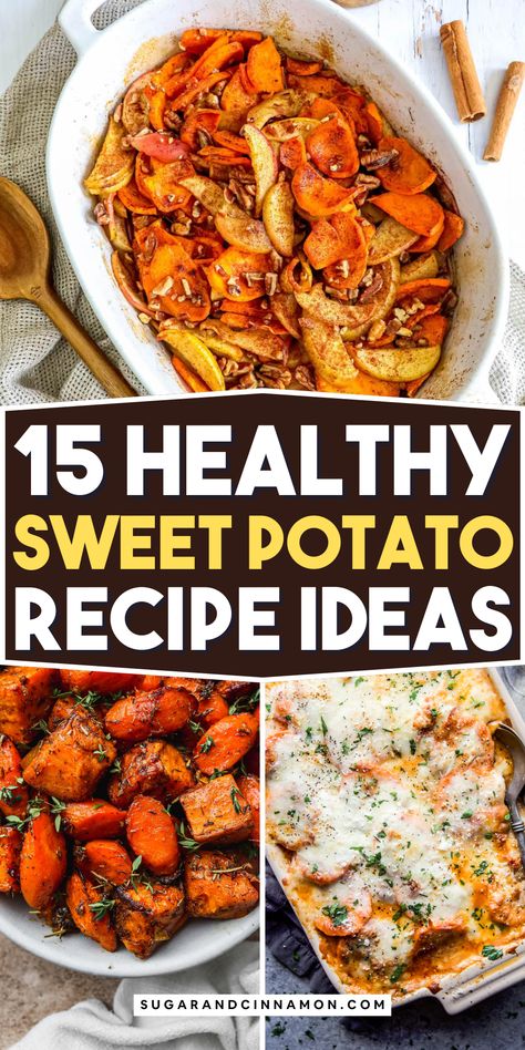 Looking for healthy sweet potato recipes? 🍠✨ Discover a variety of delicious ideas that are packed with nutrients and perfect for any meal! From roasted to mashed, these recipes are as tasty as they are good for you. Save this pin for your next healthy meal prep! 📌💖 Meat That Goes With Sweet Potatoes, Gf Df Sweet Potato Recipes, Spanish Sweet Potato, Melting Sweet Potato Recipes, Low Carb Sweet Potato Recipes Healthy, Sweet Potato Entree, Healthy Ways To Cook Sweet Potatoes, Sweet Potato Whole 30 Recipes, Ways To Use Sweet Potatoes