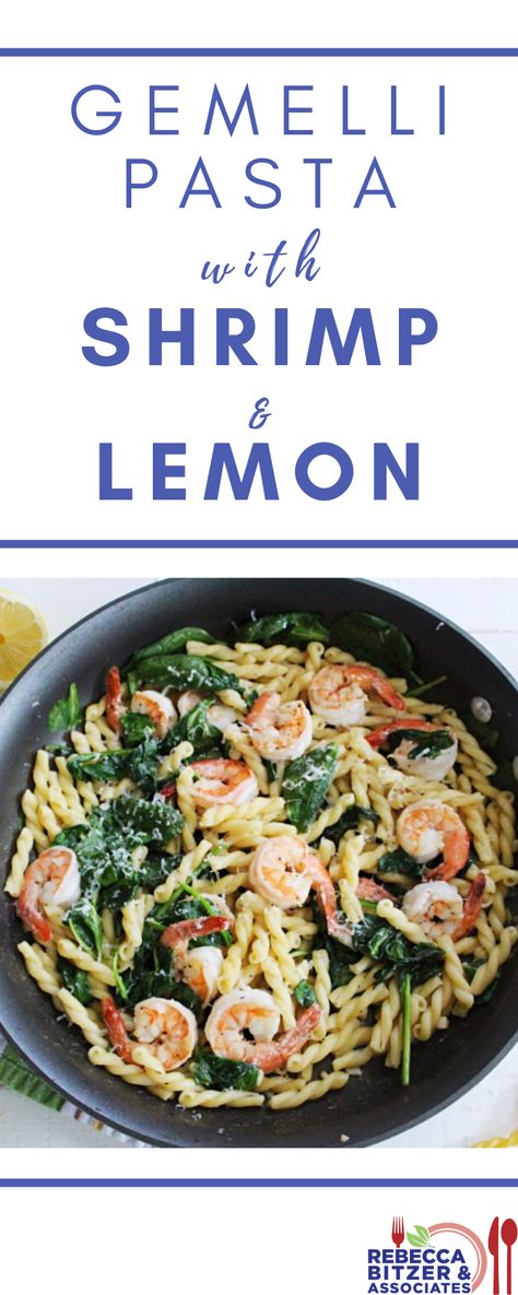 Gemelli Pasta Salad, High Protein Shrimp Pasta, Gemelli Pasta Recipes, Spaghetti Ideas, Fusilli Pasta Recipe, Gemelli Pasta, Food Snack Ideas, Pasta With Shrimp, 20 Grams Of Protein