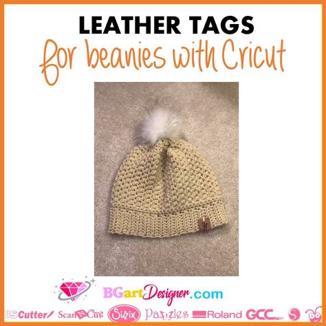 Cricut Faux Leather Hat Tags, Faux Leather Tags Cricut, How To Make Leather Tags For Hats, Leather Tags For Handmade Items Diy, Cricut Leather Hat Patch Diy, Rhinestones Designs, Diy Name Tags, Cricut Gifts, How To Make Leather