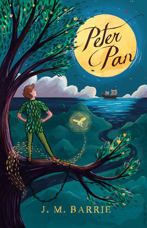 Illustrating Peter Pan on Behance Peter Pan Book, James Matthews, Peter And Wendy, Book Cover Illustration, Cover Illustration, Disney Books, Never Grow Up, Fantasy Novel, Art Video