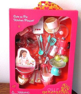 Find many great new & used options and get the best deals for American Our Generation CUTE AS PIE Kitchen Playset Food Baking 18" Girl Doll at the best online prices at eBay! Free shipping for many products! American Girl Doll Accessories Food, Our Generation Doll Accessories, American Girl Doll Sets, American Girl Furniture, Kitchen Playset, Accessoires Barbie, American Girl Doll House, American Girl Doll Diy, American Girl Doll Furniture