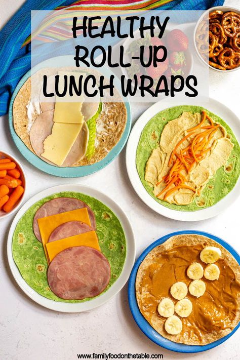 Healthy Lunch Wraps, Healthy Rolls, Hummus Wraps, Easy Healthy Lunch, Healthy Packed Lunches, Lunch Wraps, Food On The Table, Healthy Wraps, Healthy Food Menu