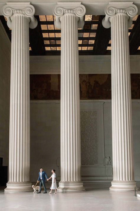 Lincoln Memorial Engagement Session Lincoln Memorial Engagement Photos, Lincoln Memorial Photoshoot, Memorial Photoshoot, Dc Pics, Dc Engagement Photos, Dc Monuments, Dc Engagement, Bridal Business, Art Couple