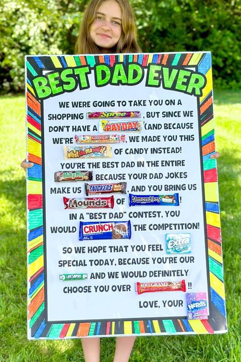 Make this Candy Poster for Dad! Candy Poster Board Birthday, Candy Poster Board, Candy Bar Poems, Birthday Candy Poster, Make Your Own Candy, Candy Bar Poster, Candy Messages, Diy Candy Bar, Candy Bar Posters