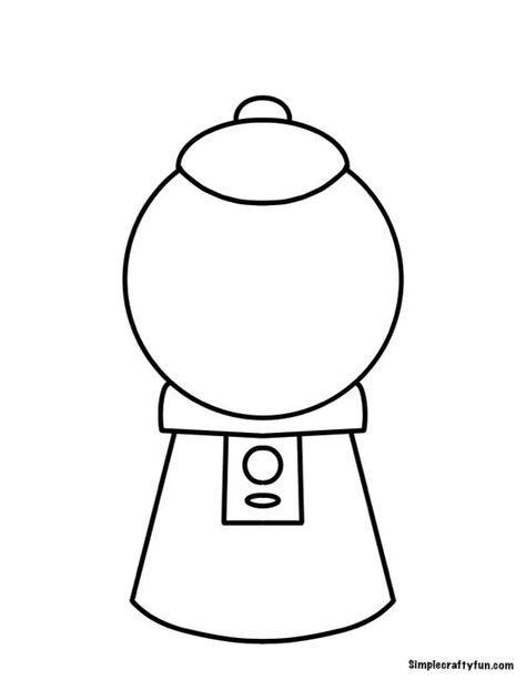 Gumball Machine Printable, Gumball Craft, Gumball Machine, Preschool Activities, Coloring Page, Free Printable, Coloring Pages, Preschool, Back To School