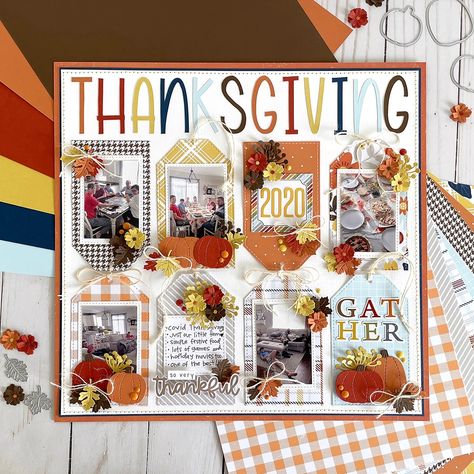 If you have made, or are making... - Scrapbook & Cards Today Thanksgiving Scrapbook Layouts, Fall Scrapbook Layouts, Scrapbook Design Layout, Fall Scrapbook, Echo Park Paper, Concord And 9th, Letter Stickers, The Harvest, Scrapbook Page Layouts