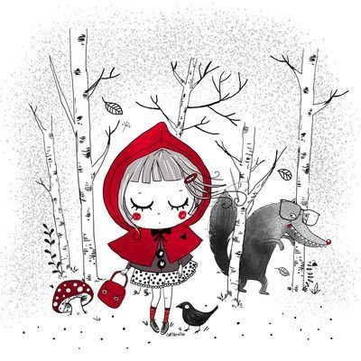 Little Red Riding Hood Art, Red Riding Hood Art, Red Ridding Hood, Red Wolf, Fairytale Illustration, Art Et Illustration, Red Hood, Little Red Riding Hood, Red Riding Hood