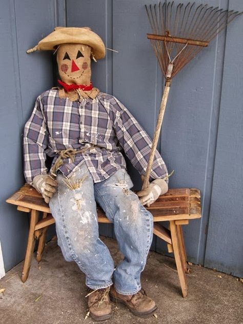 Terry Ricioli Designs: Scarecrow - Designer Crafts Connection Blog Hop Homemade Scarecrows, Outside Fall Decorations, Scarecrow Decor, Scarecrow Ideas, Scarecrow Decorations, Scarecrow Festival, Make A Scarecrow, Scarecrows For Garden, Scare Crow