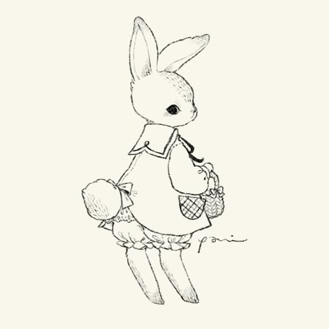 Bunny Drawing, Cocoppa Wallpaper, Bunny Art, Fairytale Art, Art Tutorials Drawing, Kawaii Art, Sketchbook Art Inspiration, Drawing Inspo, Pretty Art