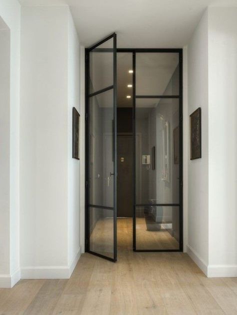 Vstupná Hala, Glass Doors Interior, Room Doors, Metal Door, Internal Doors, Steel Doors, Wood Flooring, Interior Door, Oak Floors