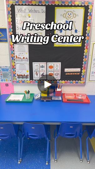 Writing Center For Preschool, Writing Patterns For Preschool, Writing Center Preschool Setup, Writing Center Ideas Preschool, Preschool Writing Center, Writing Center Preschool, Preschool Vibes, Pumpkin Poem, Stars And Hearts