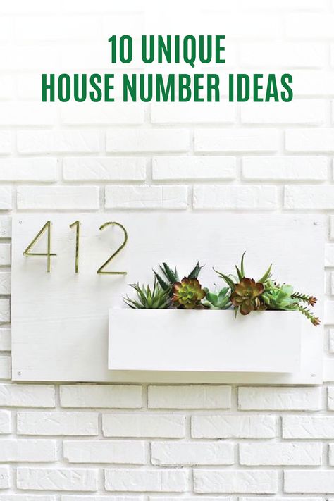 Upgrade your home’s curb appeal with these 10 unique house number ideas. These easy DIY home improvement projects will catch guests’ eyes as soon as they walk up to your front door. Whether you’re creating stylish DIYs at home or hosting friends for a summer party, be sure to wear DependⓇ incontinence products to keep bladder leaks from slowing you down. Exterior Modern House, Planter Box Plans, Diy Planter Box, Exterior Signage, Exterior Modern, Modern House Number, Diy Porch, Address Numbers, Modern Outdoor Furniture